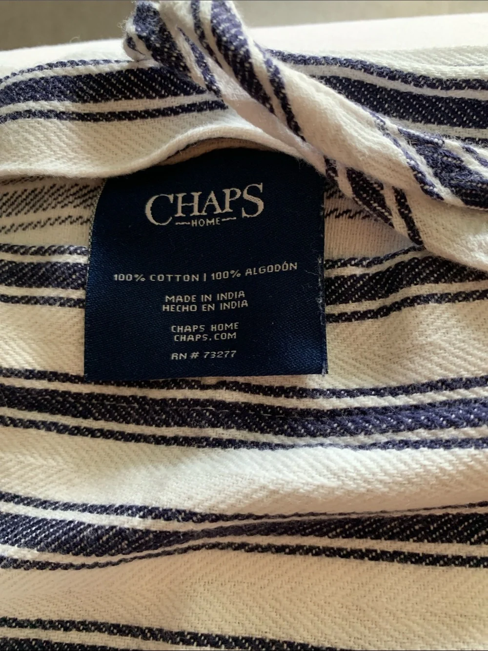 Chaps Navy/White Nautical Beach Stripe Euro Sham 24x24